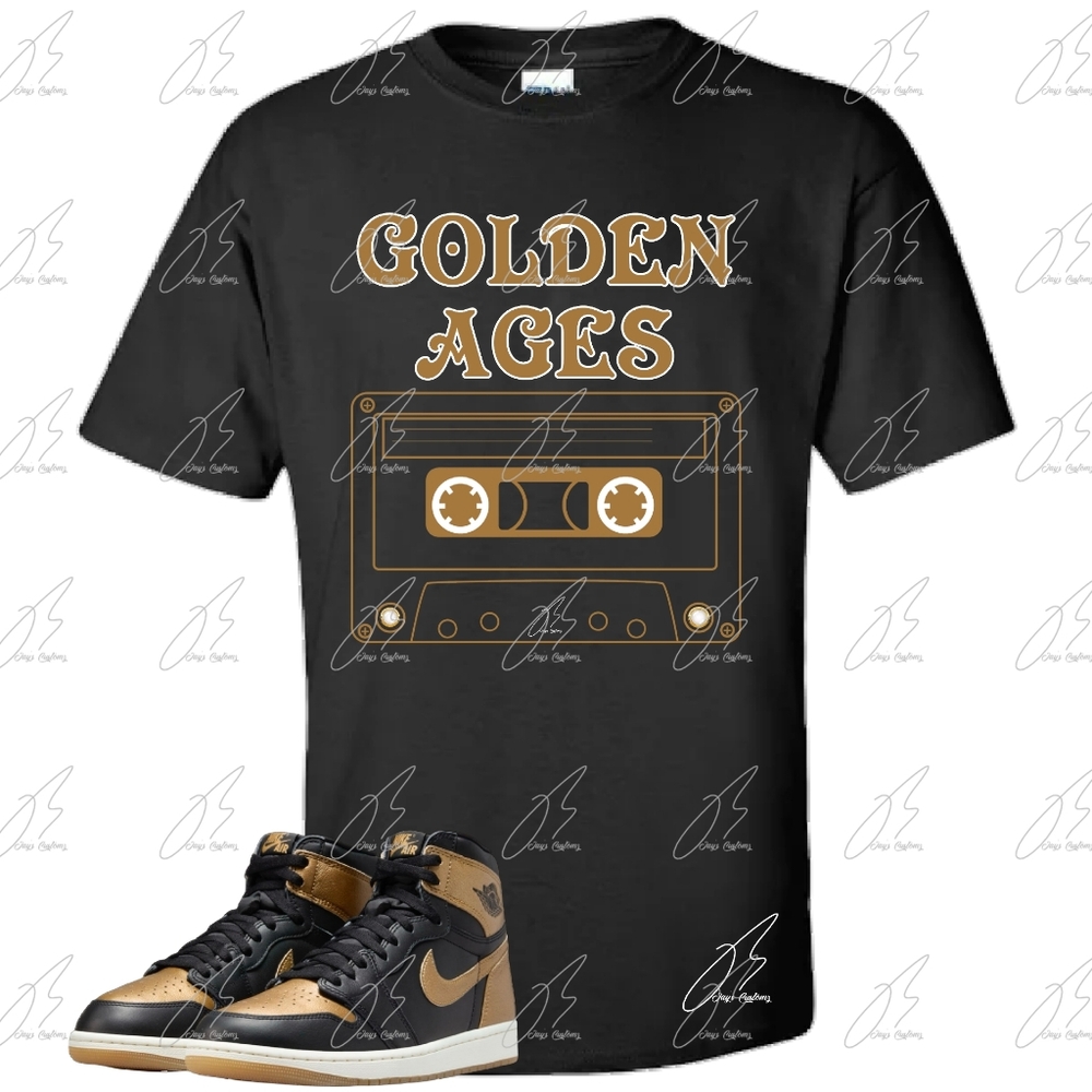 Jordan 1 Metallic Gold Matching Shirt,Golden Ages Unisex Graphic Tee,Best Gift